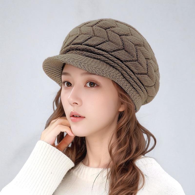 

Женский теплый вязаный шерстяной берет для осени и зимы - Модный, удобный и универсальный для женщин среднего и пожилого возраста