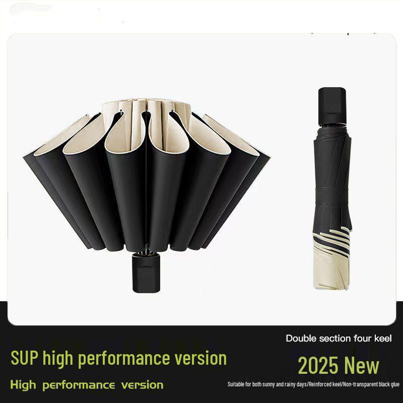 420-Bone Windproof Dual-Use Reinforced Folding Umbrella - Sunshade & Rain Protection for Men
