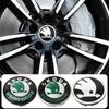 2025 Novo 4X 56/60/65mm Tampa Central de Cubo de Roda de Carro Tampa Central de Cubo de Roda Aro Tampa Protetora Contra Poeira Emblema Para Skoda Octavia Fabia Kamiq Kapoq Kodi