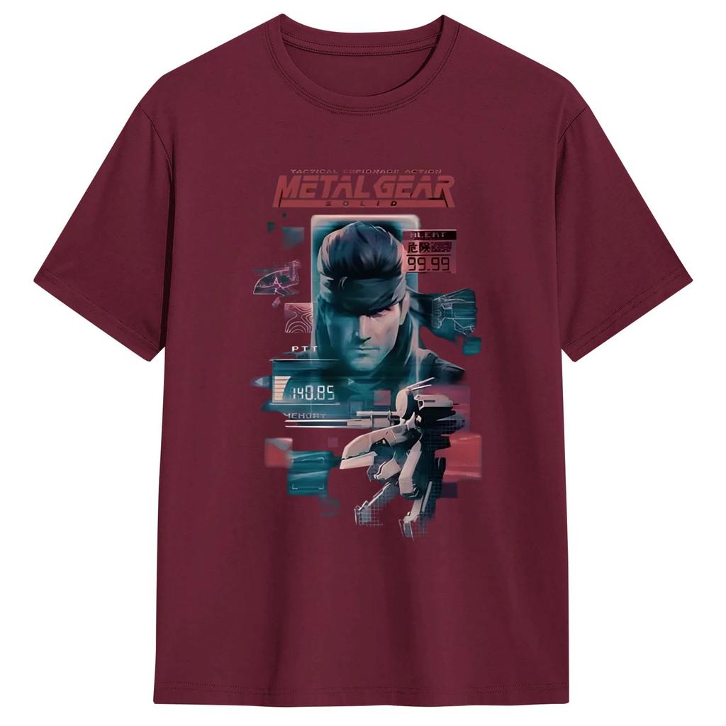 Japanese Metal Gear Solid Mens T Shirts  Novelty Tee Shirt Short Sleeve Crew Neck TShirts 100 Cotton 4XL 5XL 6XL Clothing