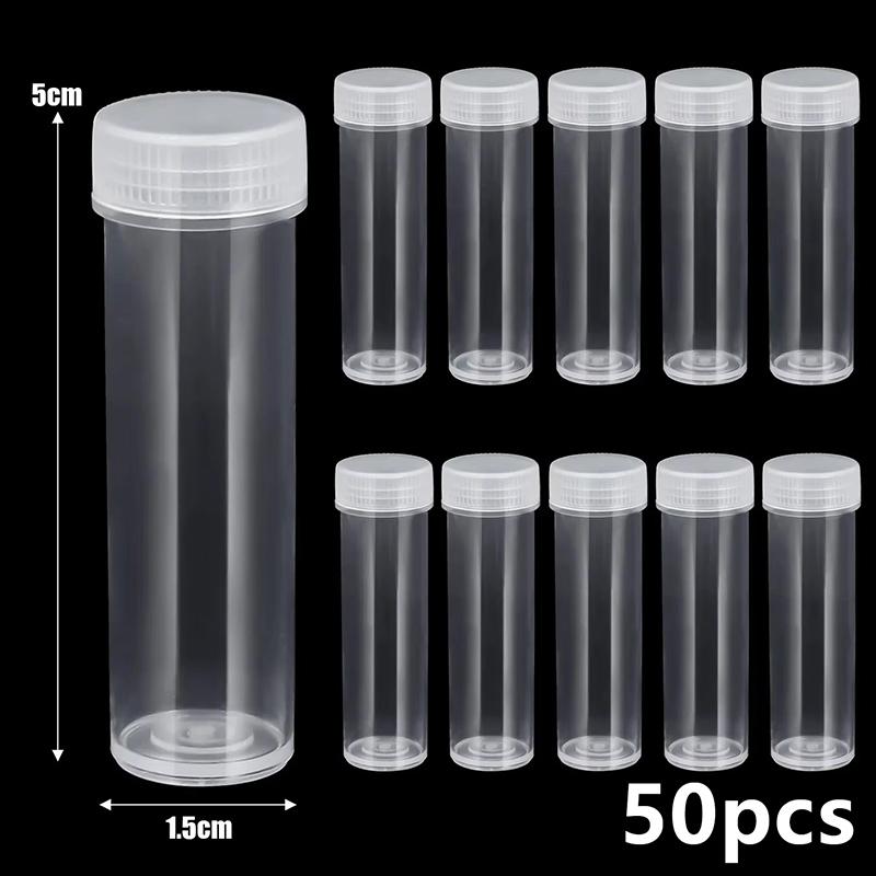 10/30/50/100Pcs Transparent Mini Plastic Vials Empty Leakproof Storage Bottles for Liquid Beads Sewing Pins Small Parts Organizer