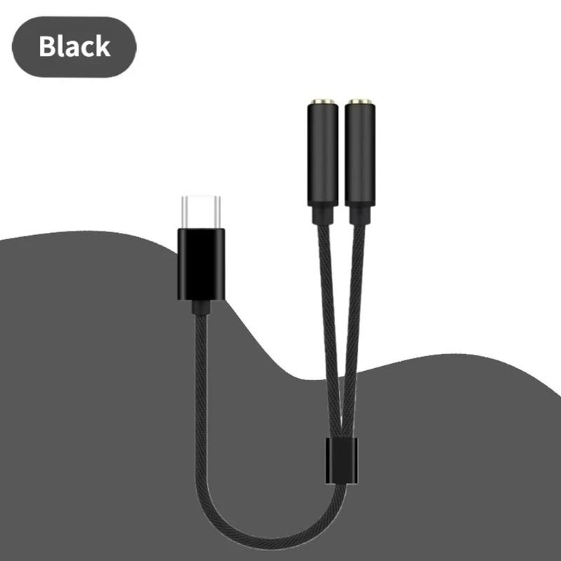 Type C To 3.5mm Extension Cable Double Female To Double Female Portable for Headphone Mobile Phone Enhances Sound Output