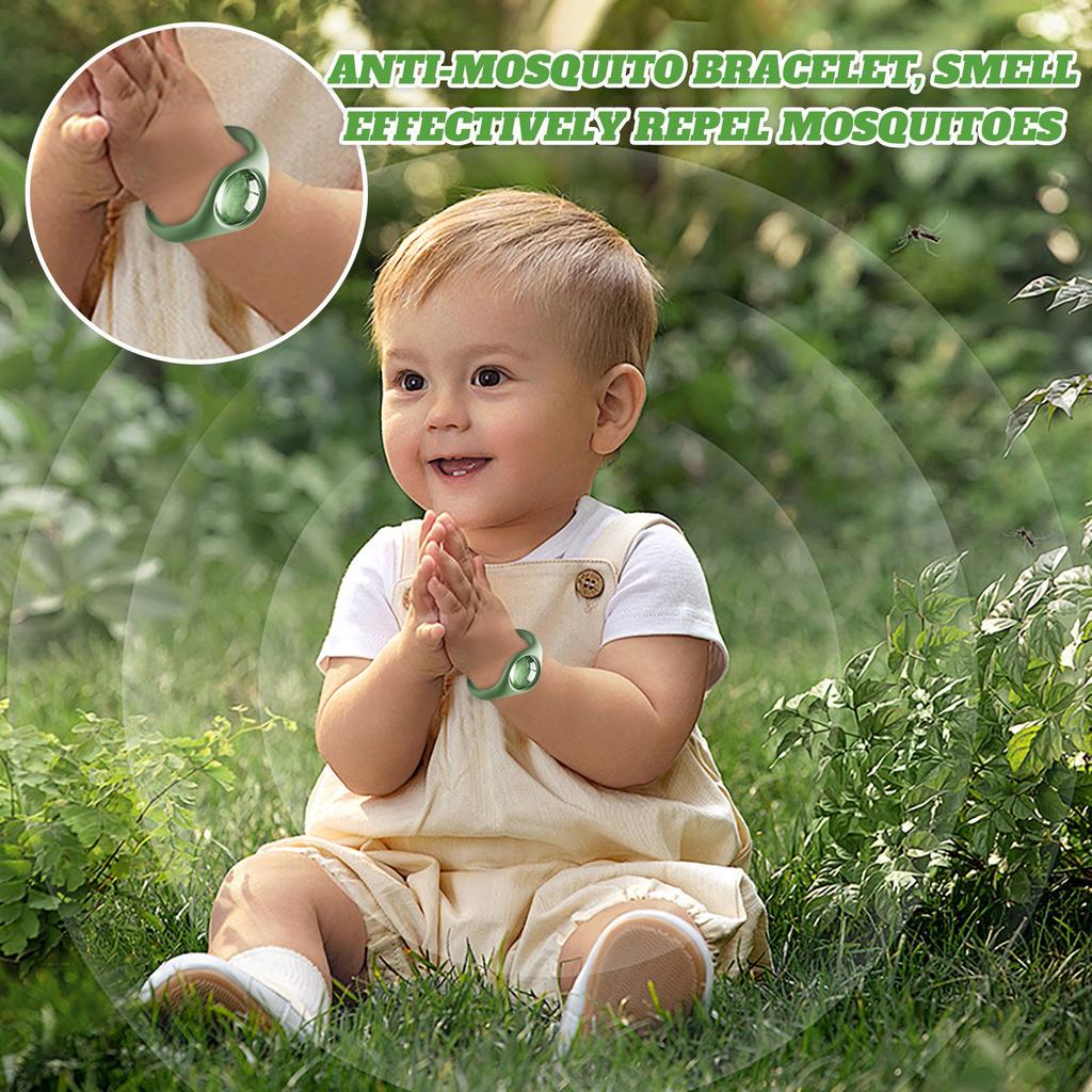 Bracelet Anti-Moustiques Bande en Silicone Réglable avec Insert d'Huile Essentielle de 20 ml Conception Confortable et Légère Adapté aux Activités Extérieures