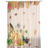 Frucht Ahornblatt Krähe Katze Tüll Vorhänge zur Wohnzimmerdekoration Modern Chiffon Transparent Voile Küchenvorhang