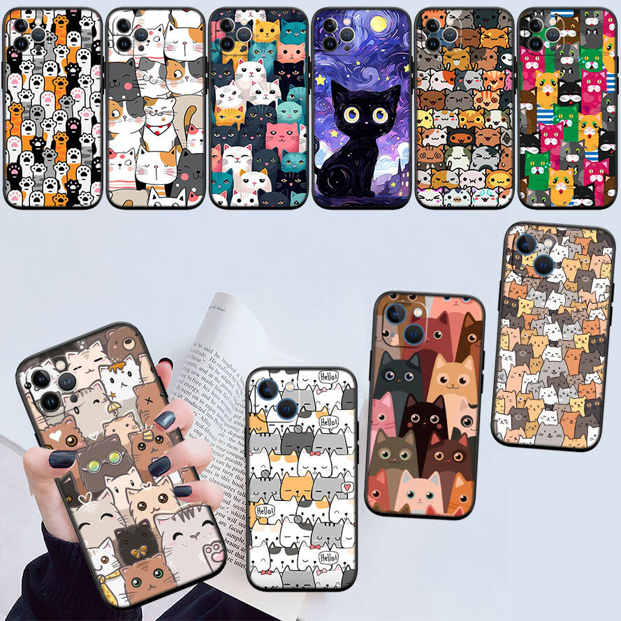 Cat Cartoon Phone Case for Xiaomi Poco C40 C51 C50 C55 C65 C71 C75 C85 F8 F7 F6 F5 F3 F2 X7 X6 X4 X3 M7 M6 M5 M4 M3 M2 Pro