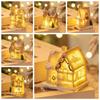 Resin Christmas Glowing Small House Cute Cartoon Table Decorations  New Year Decoration