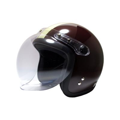 Motorcycle Jet Helmet with Bubble Shield As Standard SG Mark Free Equipment, Compliant, Brown/Ivory, Size, BB-004