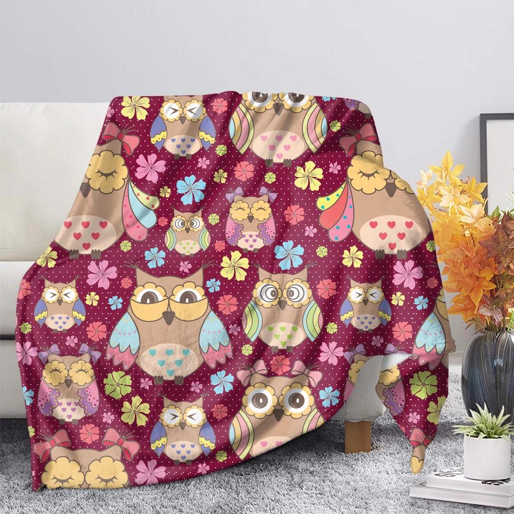 Owl Flannel Throw Blanket Super Soft Lightweight Fleece Blanket Gift for Teenage Girl for Bed Sofa Couch Blanket King Queen Size