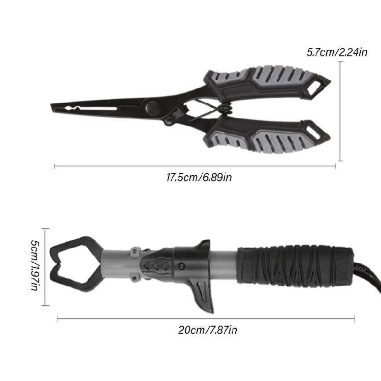 Fischgreifer Anglerzange Sprengringe Zange Edelstahl Fischlippen-Greifer Multifunktions Schnurschneider Hakenentferner