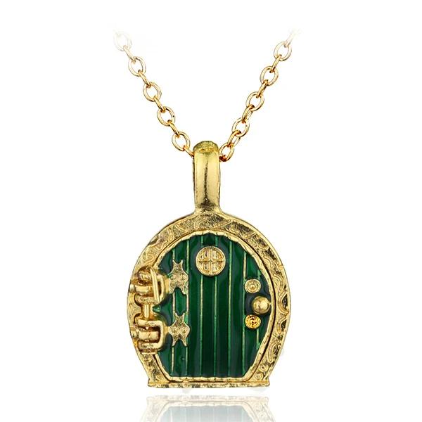 Lord Of Collar Women Jewelry Fairy Door Pendant Necklace Magic Fantasy Lord Of The Locket Shire Enamel Necklace