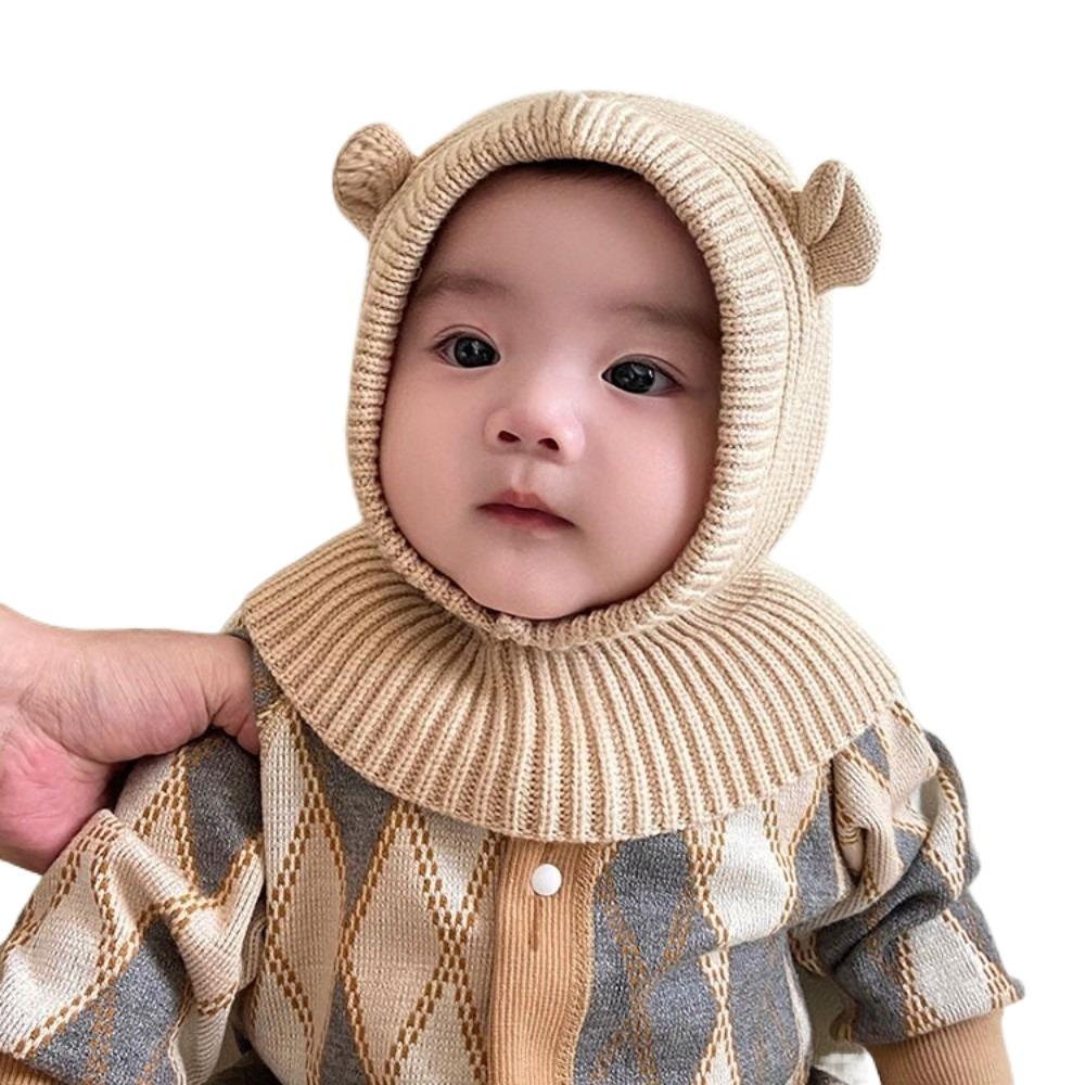 Windproof Ear Protection Hat Cute Big Eyes Plush Infant Knitted Cap Beanie Hat  Autumn and Winter