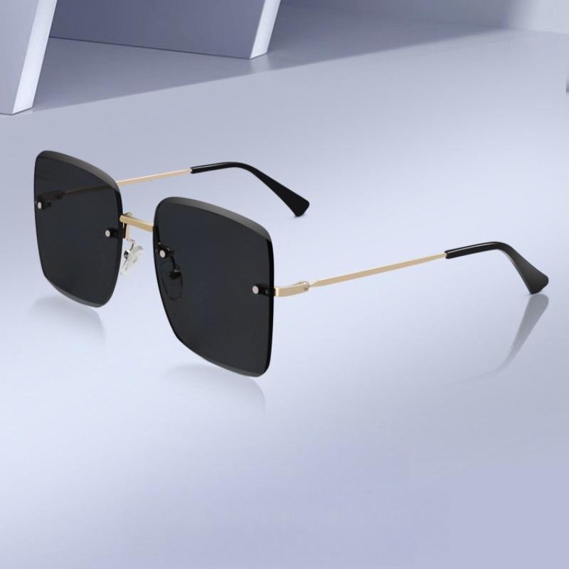 Vintage Retro Rimless Square Sunglasses Women Stylish Frameless Square Sun Eyeglasses Female Shades Classic Gradient Color Glasses UV400