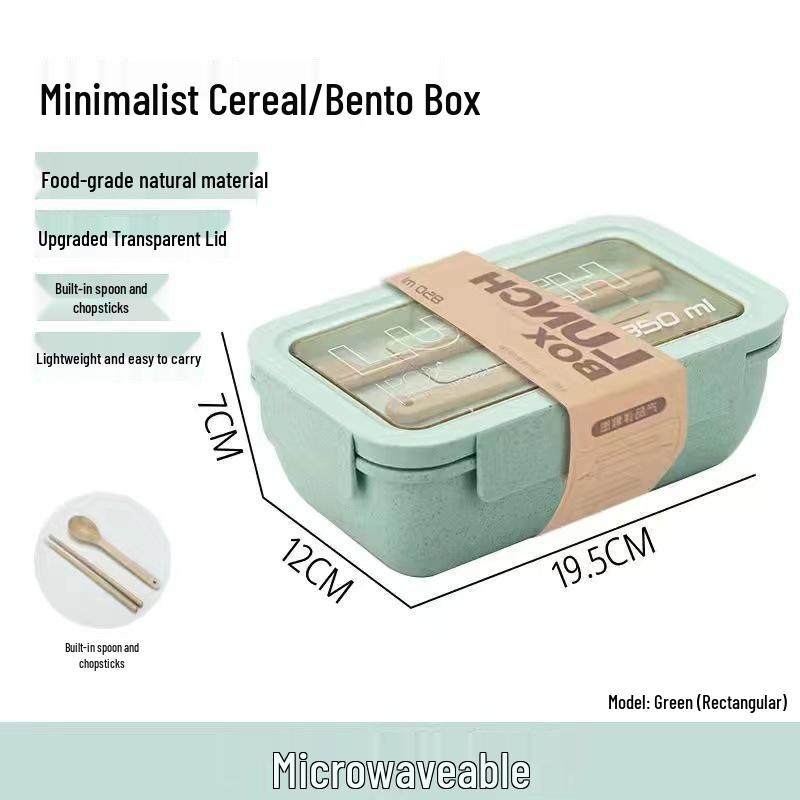 Wheat Straw Microwaveable Divided Bento Lunch Box