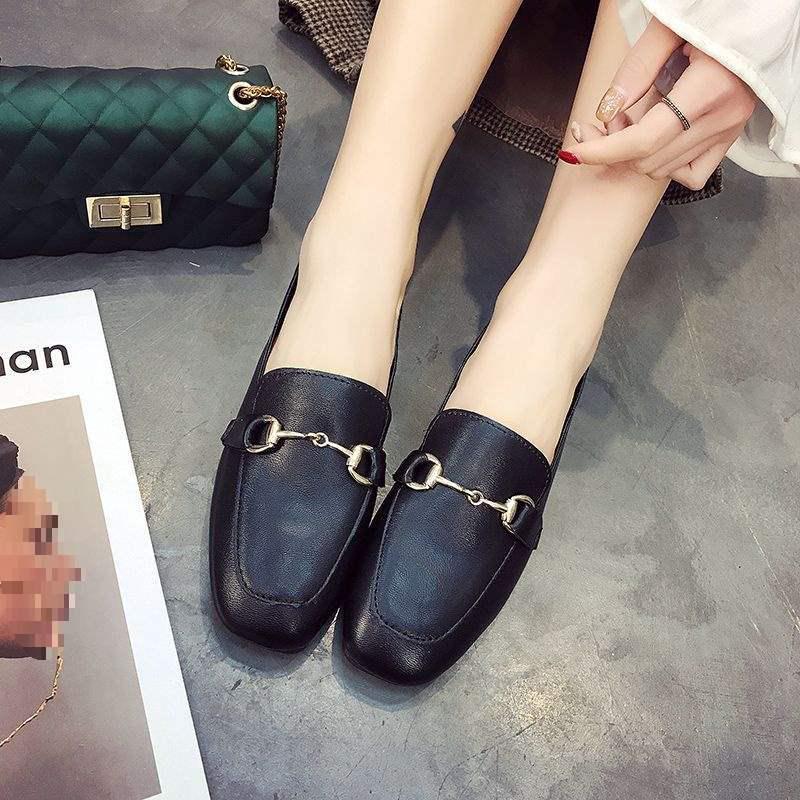 Women's Spring & Summer Lace-Up Flat Bean Shoes - Korean Style, Versatile, Fashionable Social Wear