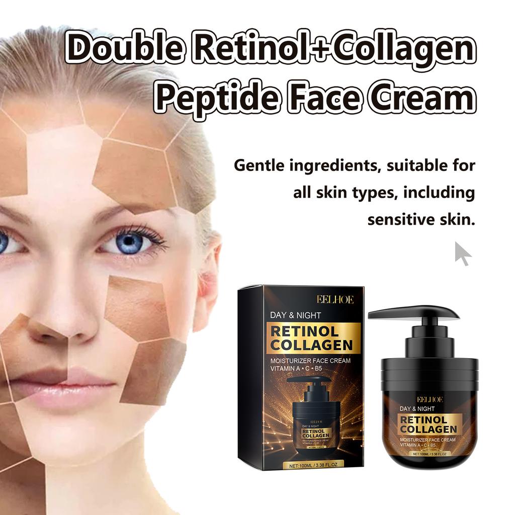 Eelhoe Face Cream Retinol Face Cream Remove Dark Spots Whitening Face Care Moisturizing Anti-Aging Firming Skin Care Cosmetics 100ml