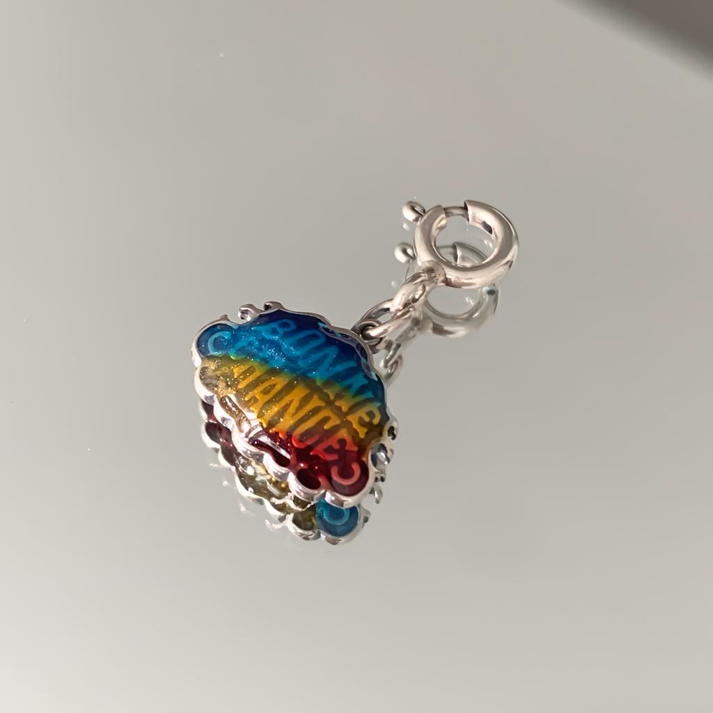 Colorful Double-Sided Enamel Good Luck Brand Single Pendant Ins Cold Wind Niche Light Luxury Design Necklace Premium