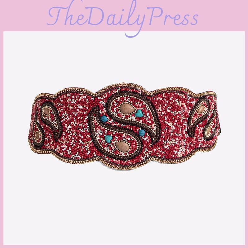 Boho Ethnic Womens Waist Wrap With Plastic Material And Embellished Design For Casual Wear Festival