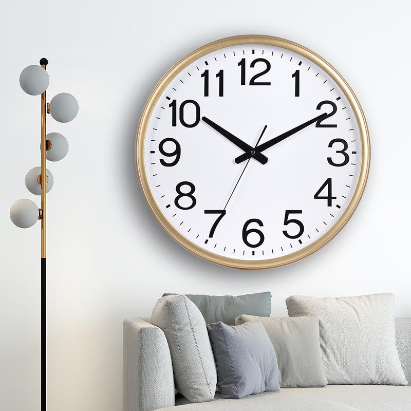 Silent Large Wall Clock with Creative Design for Living Room - Hole-Free Hanging