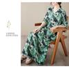 V-neck Thin Plus Size Loose Vintage Cover-up Long Dress