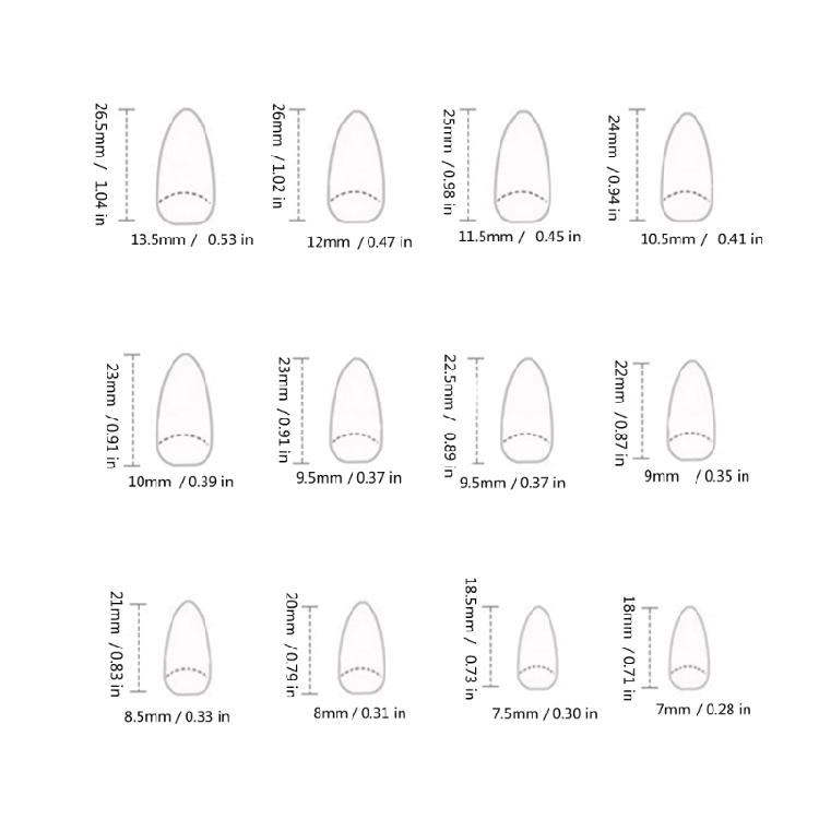 Almond Nail Tips Fake Nail Glues On Nail Stick On Nail Press On Nail Artificial False Nail for Womens and Girls