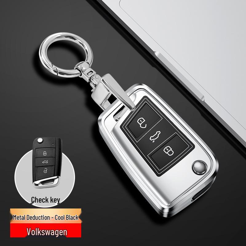 Volkswagen Car Key Case for Lavida, Bora, Tiguan, Santana, Sagitar, Polo, Jetta - Aluminum Alloy Cover