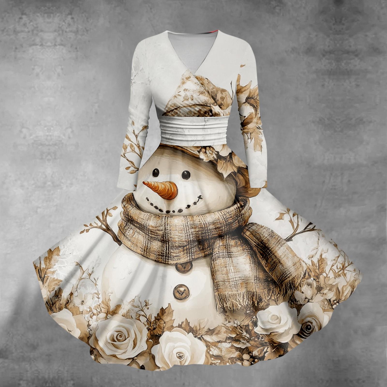 Женское повседневное и модное сексуальное платье с v-образным вырезом и длинными рукавами — фото 16