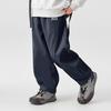 Boys' Fleece-Lined Loose Casual Cargo Pants with Embroidered Lettering