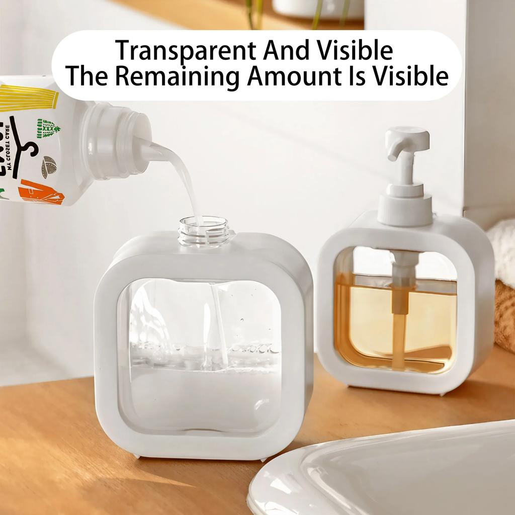 Bouteille Rechargeable Grande Capacité pour Shampoing Désinfectant pour les Mains Gel Douche Nettoyant Liquide Lotion Distributeur à Pompe Portable