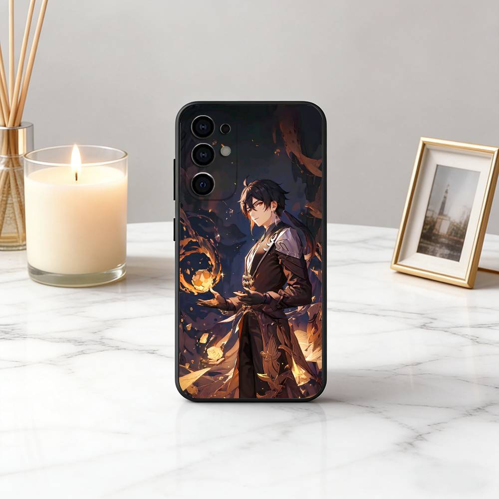 

G-Genshin Z-Zhongli-GIZ I-Impact Phone Case For Samsung S25,S24,S21,S22,S23,S30,Ultra,S20,Plus,Fe,Soft Silicone Black Cover Samsung S23ULTRA5G