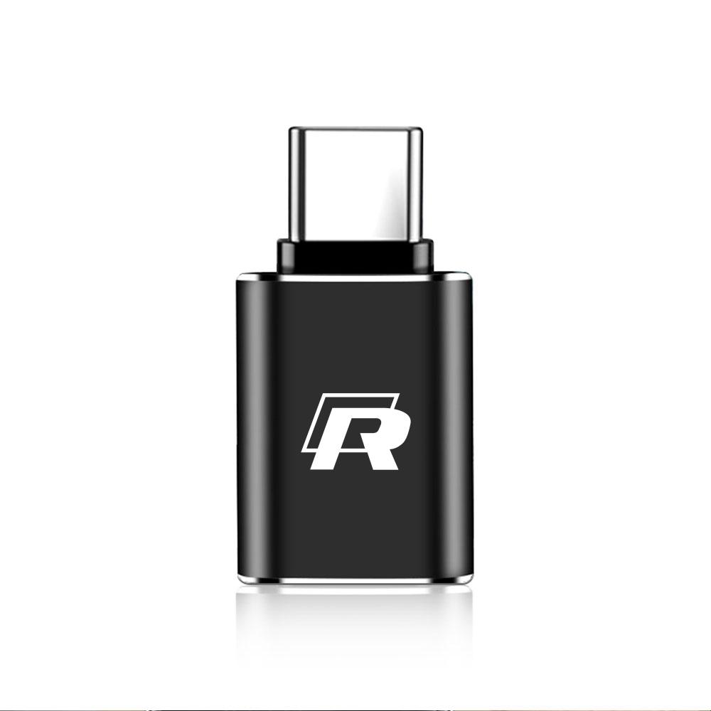 For Volkswagen VW 1Pcs USB To Type-C OTG Adapter USB Female Converter Phone Charger For VW Golf 7 MK7 Golf 6 MK6 Golf 5 Jetta Tiguan Polo CC