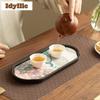 National Style Begonia Peacock Tea Tray Dried Fruit Plate Coffee Storage Board Teapot Stove Insulation Dishes For Serving Craft
