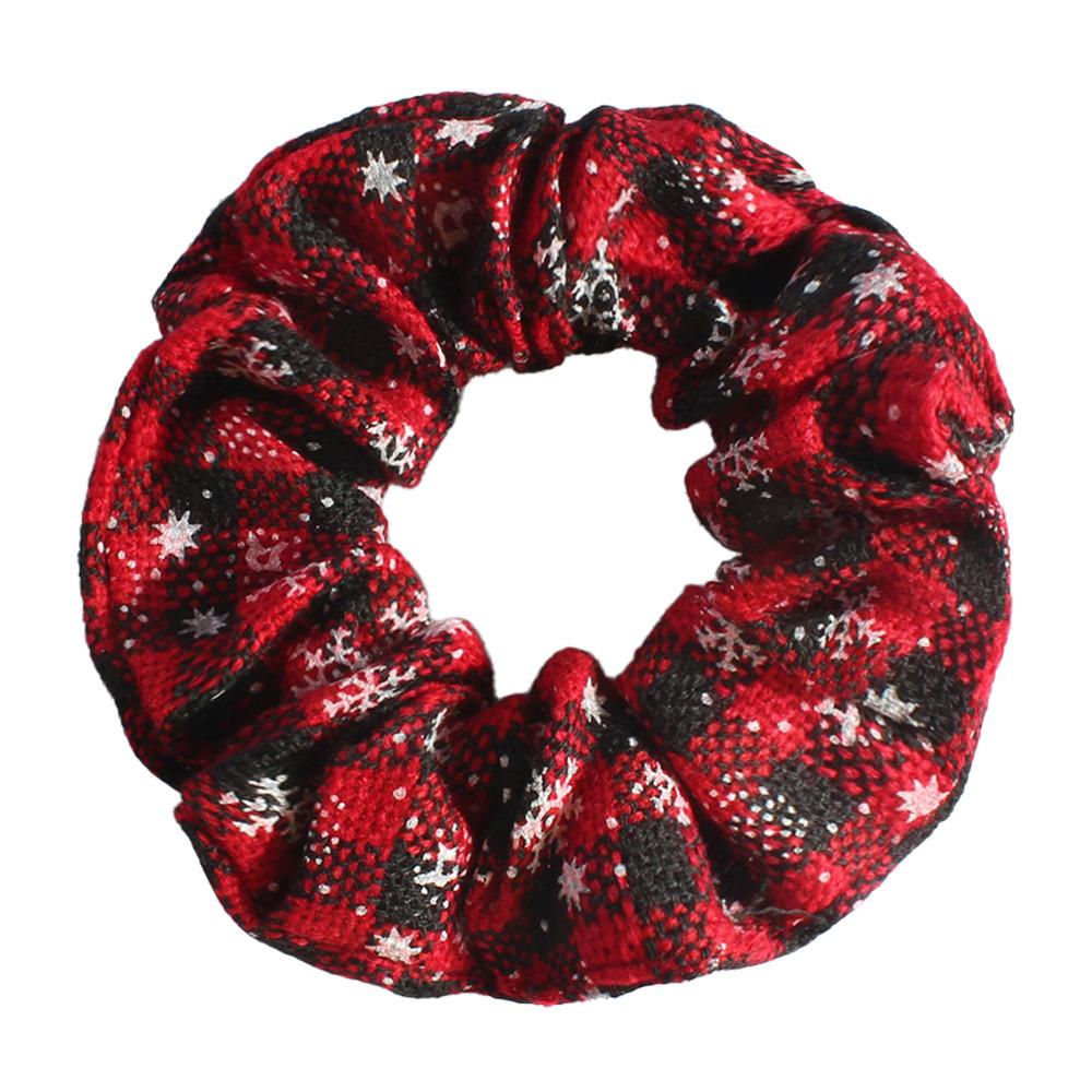 New Christmas Atmosphere Large Intestine Hair Tie Christmas Performance Props Snowflake Christmas Reindeer Antler Hair Tie Hair Accessory