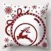 Christmas Decoration Pillowcase Red and White Snowman Snowflake Pillow Cover Suitable for Home Room Sofa Cushion Cover