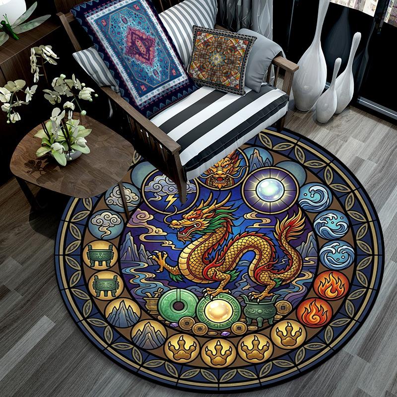 Ocean Life Harmony Round Area Rug Under Office Chairs Bedroom Living Room Home Decor