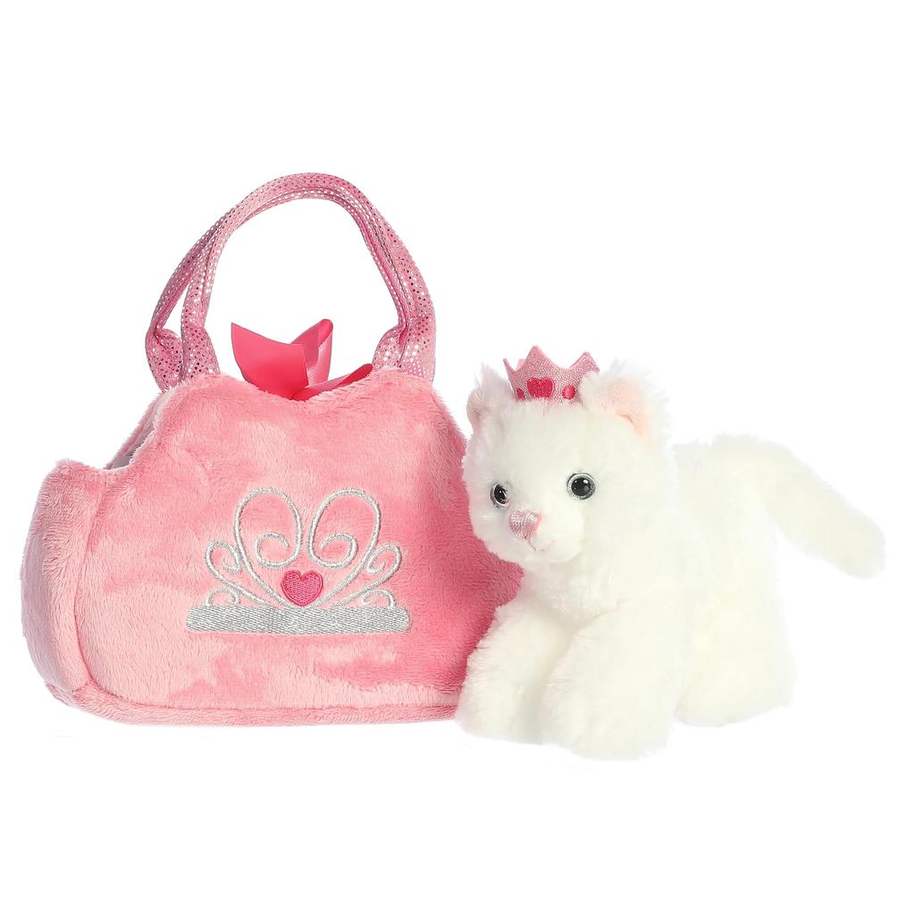 Authentic Aurora World Princess Cat Plush Toy with Cute Pink Bag.