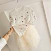 Heavy Industry Dove and Rose Crew Neck Short Sleeve Knitted Women's French Embroidery Pure Age Reduction Short Slim Top Half Sleeve