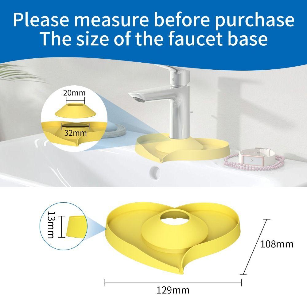Silicone Diversion Drain Pad Heart Shape Drip Catcher Mat New Faucet Splash Plate  Bathroom