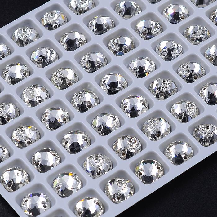 Factory Direct Austrian Crystal Quality 360 Pcs Packing 10mm Crystal AB Rivoli Flat Back Sew on Rhinestone for Dress 360 pcs&10 mm