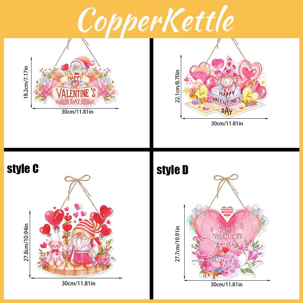 Day Pink Valentines Door Hanging Decor With Flowers Heart Design Party For