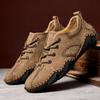 Plus Size Men's Handmade Leather Lace-up Casual Business Shoes - Breathable and Fashionable