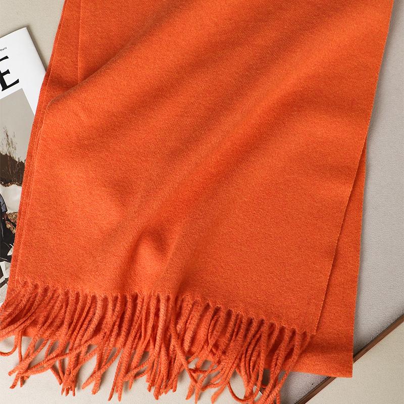 Kaffee Schal für Damen Lange Warme Kaschmirschals Winter Hijab Einfarbig Damen Stola Wickel Weiblich Pashmina Bandana Kopftücher