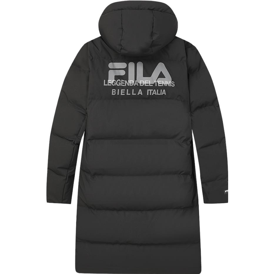 Fila 2023 Winter New Long Casual Simple Basic Hooded Down Jacket Men Jacket Black F11M349907F-BK
