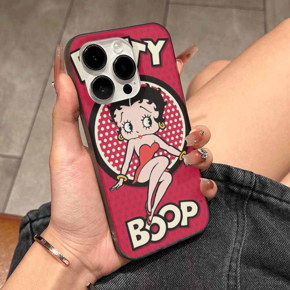 Animation B-Betty Boop Soft Corrugated Transparent Phone Case For IPhone 17 15 16 11 12 13 14 Pro Max Plus Pro