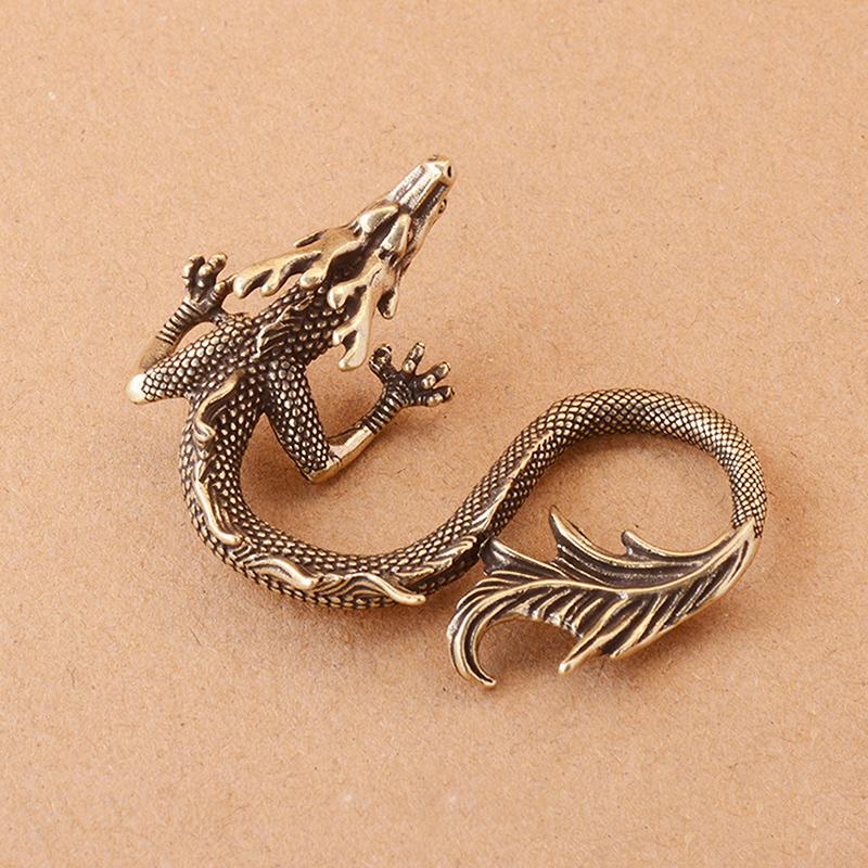 Chinesische Tier-Drachen-Statue, Bronzefigur, Ornamente, antikes Kupfer, mythisches Tier, Miniatur-Heimdekoration, Kunsthandwerk-Kollektion