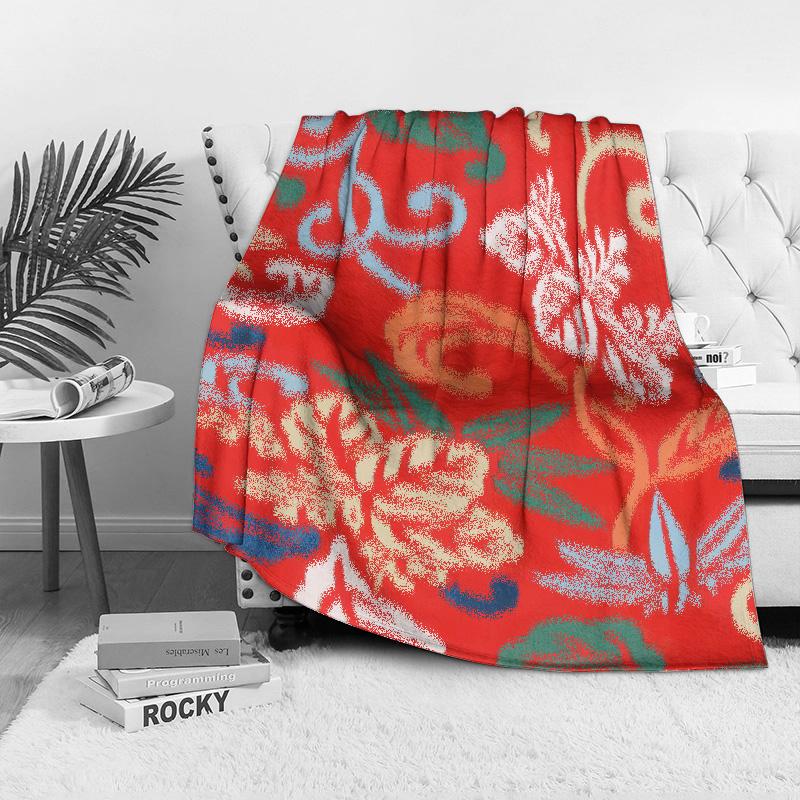 Tropical Hibiscus Flowers Printed Fleece Blanket Soft Warm Throw Bed Sofa Cover Gift