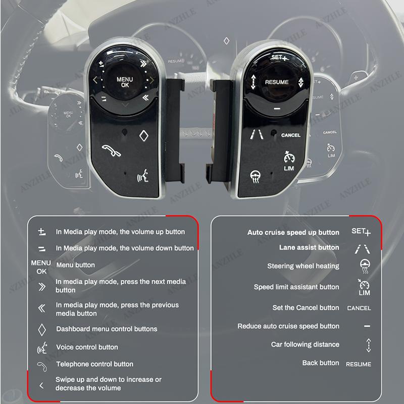 Car Steering Wheel Buttons for Range Rover Vogue L405 Sport L494 for Land Rover Discovery 5 Style Keys Touch Button