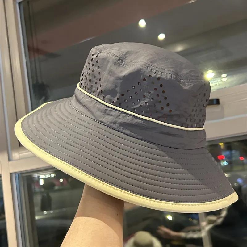 WTEMPO Casual Hollow-out Cool Breathable Sun Hats Couple Summer Large Brim Versatile Sun Protection Outdoor Bucket Hats