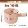 Ceramic Espresso Coffee Measuring Cup With Scale Extraction Cup Milk Cup Milk Pitcher With Handle Latte Mixer Scale Measure Mugs