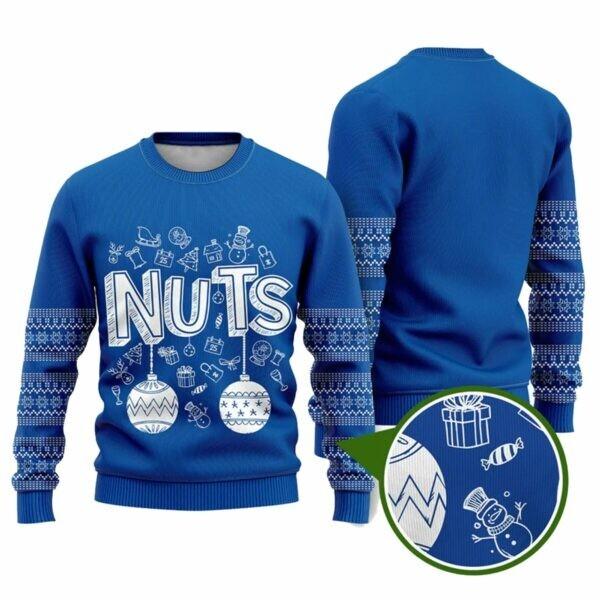 Chest Nuts Funny Ugly Christmas Sweater BG Unisex T-Shirt XXXXL