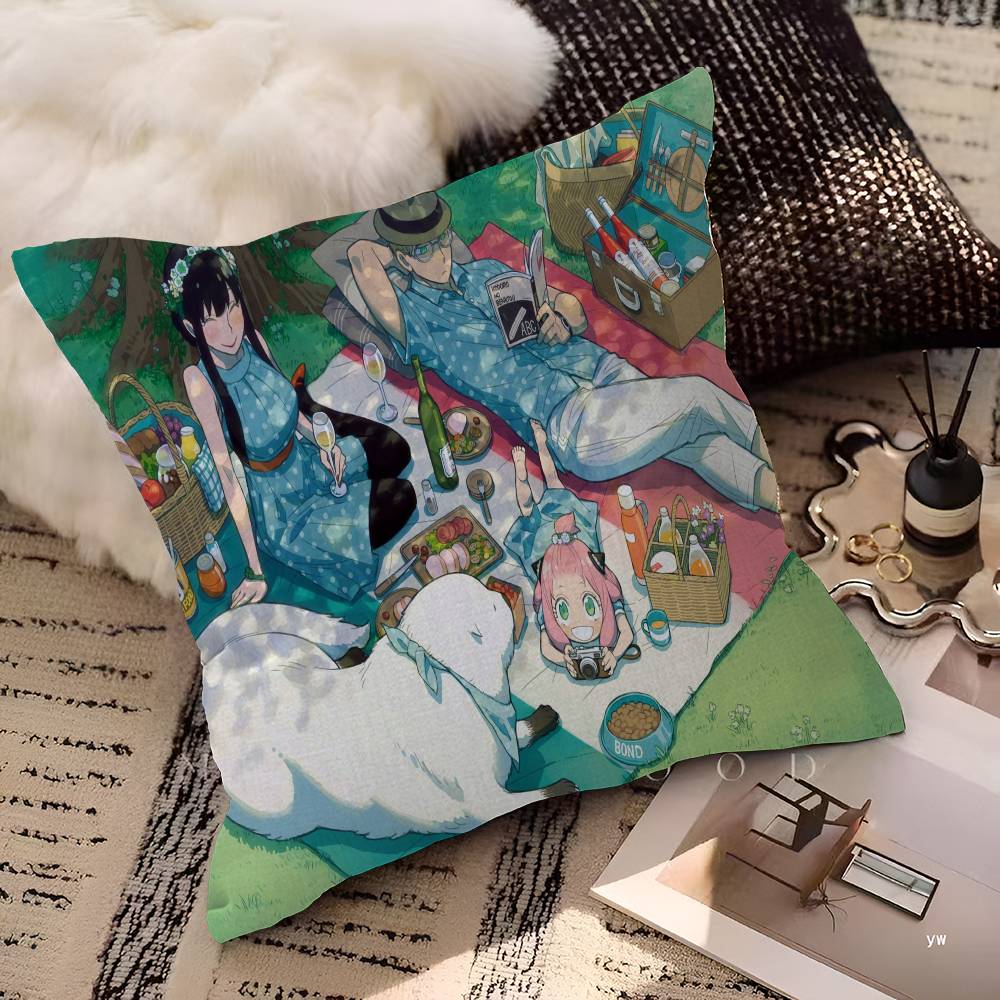 Popular Comedy Anime S-Spy X F-Family 45*45cm Cushion Cover Pillow Cover Decor Pillowcase Home Pillowcase For Couch Pillow